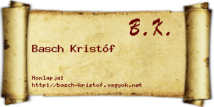 Basch Kristóf névjegykártya