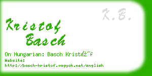 kristof basch business card